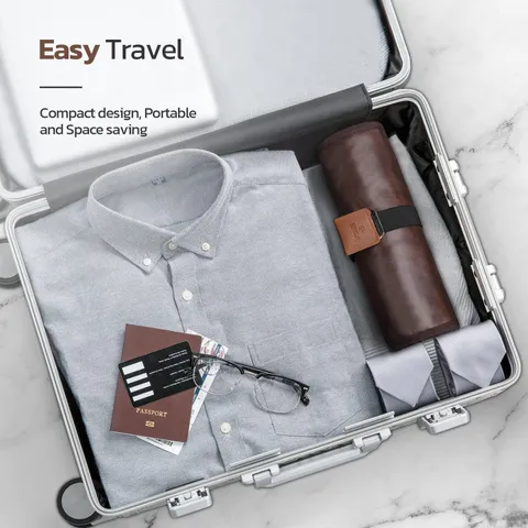 Trousse de Toilette de Voyage en Cuir PU Imperméable pour Homme Organisateur de Kit de Rasage Suspendu Multifonctionnel