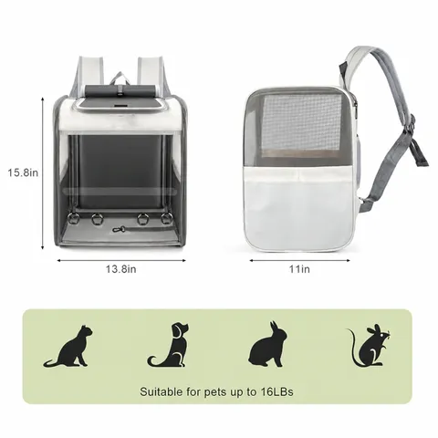 Breathable Pet Travel Backpack Transparent Window Portable Cat Dog Carrier Lightweight Mesh Pet Outing Bag Carrier Rucksack