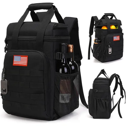 Large Capacity Tactical Cooler Backpack Insulated Picnic Bag Waterproof Oxford Cloth Travel Hiking Camping Bag For Men