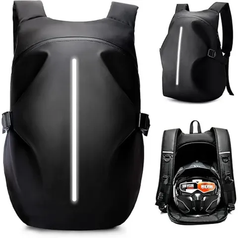 Waterproof Motorcycle Helmet Backpack Large Capacity Cycling Travel Bag With Reflective Stripe For Men And Women