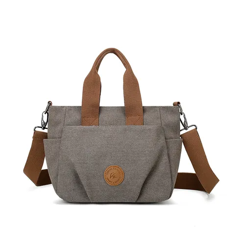 Borsa Tote in Tela Casual da Donna Grande Capacità Vintage Borsa a Tracolla Retro Borsa da Lavoro Quotidiana