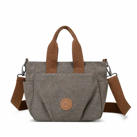 Borsa Tote in Tela Casual da Donna Grande Capacità Vintage Borsa a Tracolla Retro Borsa da Lavoro Quotidiana