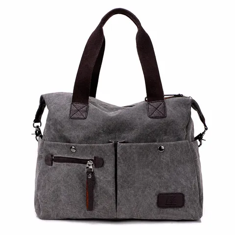 Borsa a Tracolla in Tela da Donna Casual Grande Capacità Crossbody Borsa a Mano Retro Tote Borsa Stile Coreano Tasche Multiple Borsa Quotidiana
