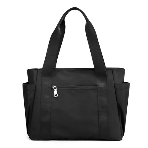 Borsa a Tracolla in Nylon Impermeabile Casual da Donna Borsa Tote di Grande Capacità Borsa da Viaggio Multifunzione Tinta Unita
