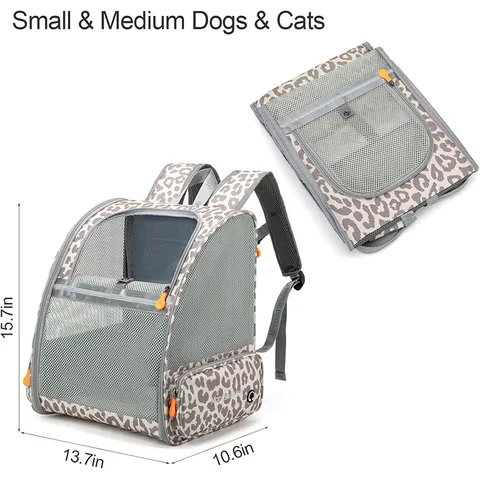 Fashion Breathable Mesh Pet Backpack Portable Cat Dog Carrier Bag Outdoor Hiking Travel Pet Supplies