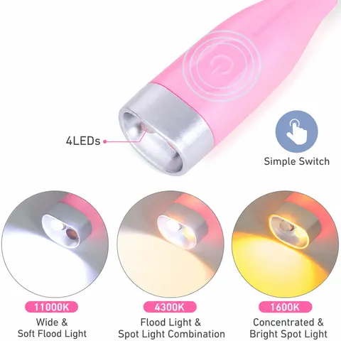 Portable LED Neck Reading Light Rechargeable Hands-Free Book Light USB Flexible Hug Light For Night Reading Running Working