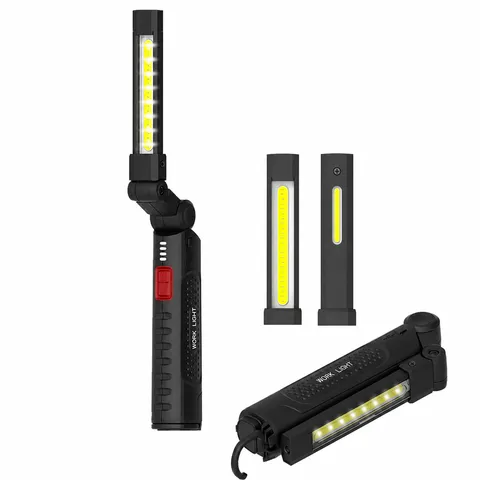 Portable LED Work Light Rechargeable Inspection Lamp Magnetic Foldable Cob Handheld Work Light For Car Repair Outdoor