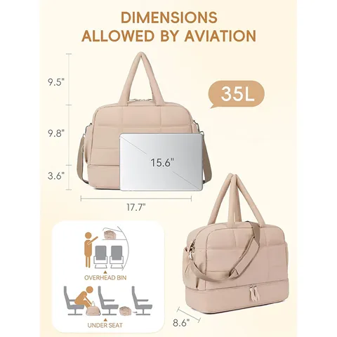 Sac de Voyage Duffel en Nylon Imperméable et Durable Avec Plusieurs Compartiments de Rangement pour les Trajets Quotidiens le Fitness et les Voyages
