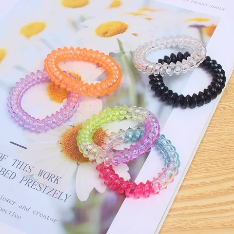 Wasserdichte Spirale Haargummis Verlaufsfarbe TPU Haarseile Elastische Haarbänder Für Damen Alltag Sport Haaraccessoires
