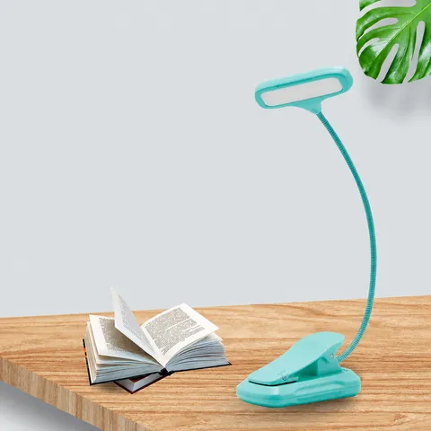 Portable LED Reading Light Rechargeable Clip-On Book Lamp With Flexible Gooseneck And Touch Switch For Bedroom Office Desk