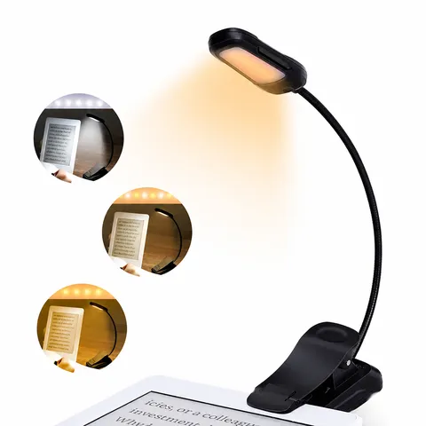 Portable LED Clip Reading Lamp USB Rechargeable Mini Desk Light