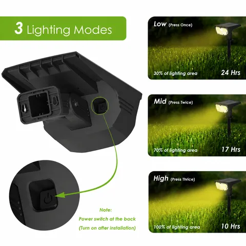 Luce Solare per Prato da Esterno Impermeabile Faretto LED per Paesaggio Doppia Testa Illuminazione per Vialetto da Giardino