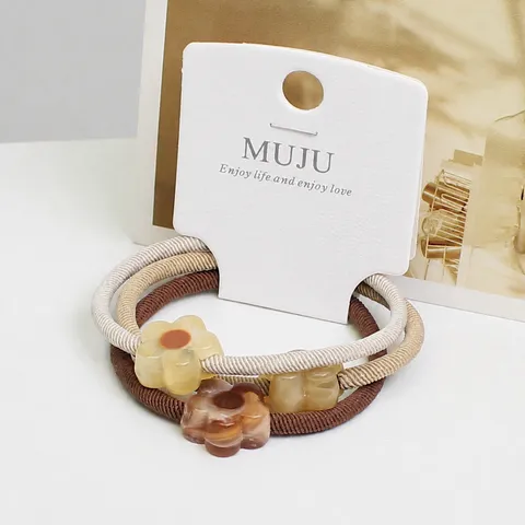 High-End Fashion Marble Cloud Pattern Hair Ties Elastic Twill Rubber Bands Ponytail Holder Hair Accessories