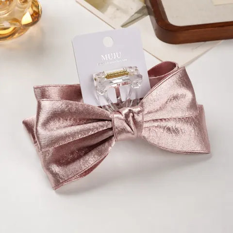 Süße Doppellagige Schleife Stoff Haarklammer Vielseitige Elegante Große Haifischklamm Haar-Accessoire Für Damen Tägliche Kleidung