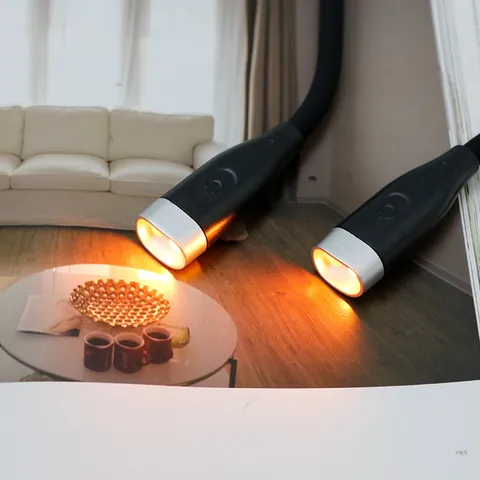 Portable LED Neck Reading Light USB Rechargeable Book Light Flexible Dual Head Eye Protection Night Running Lamp