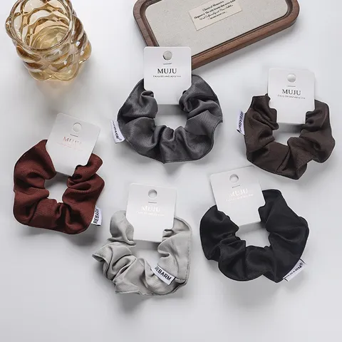 Koreanischer Stil Twill Stoff Haar-Scrunchies Elastische Haargummis Plissierte Haarschmuck Für Damen Tägliche Zopfbänder