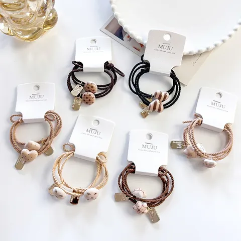 Minimalistisch Hochelastische Haargummis Für Damen Harz Stern Herz Anhänger Haarseile Süße Tägliche Haarschmuck