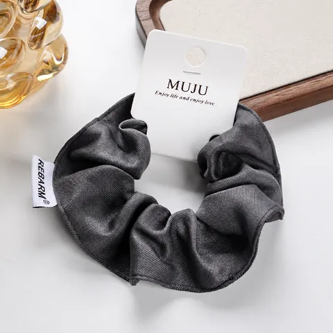Koreanischer Stil Twill Stoff Haar-Scrunchies Elastische Haargummis Plissierte Haarschmuck Für Damen Tägliche Zopfbänder