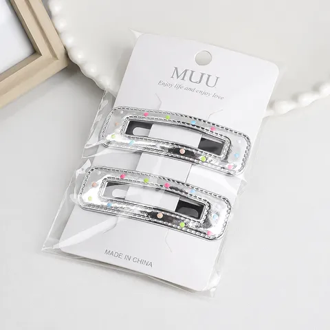 Minimalistisches PU-Leder Metall Haarspangen Öltropfen Stern Herz Form Haarnadeln Für Frauen Tägliche Haar-Accessoires