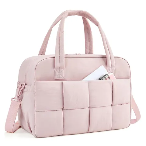 Sac de Voyage Duffel en Nylon Décontracté pour Femme Grande Capacité Sac Cabas de Sport Imperméable avec Compartiment pour Ordinateur Portable