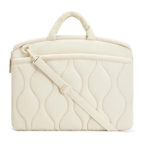 Damen Nylon Puffig Gesteppte Laptoptasche Tragbare Leichte Aktentasche Handtasche Für Business Pendeln