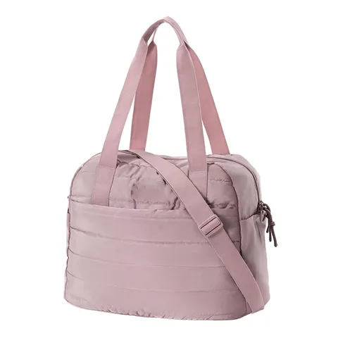 Women Quilted Travel Duffel Bag Large Capacity Nylon Weekender Tote Bag Casual Crossbody Gym Bag For Women