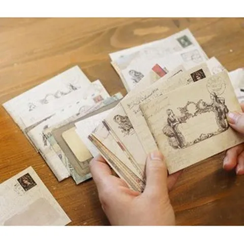 Retro Style Paper Envelopes Vintage Stationery Letter Writing Pack For Journaling Craft DIY Decorative Supplies
