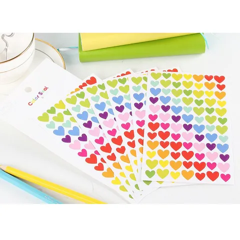Colorful Decorative Stickers Cute Heart Star Floral Adhesive Paper Stickers For Journaling Scrapbooking School