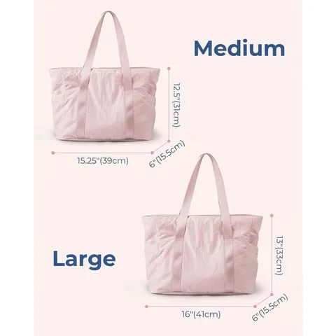 Women's Large Tote Bag Nylon Shoulder Bag Waterproof Work Gym Bag with Yoga Mat Buckle Casual Travel Handbag