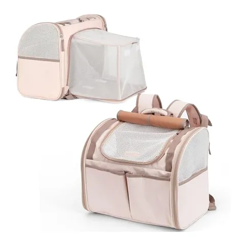 Expandable Pet Backpack Breathable Cat Carrier Dog Travel Bag Portable Mesh Pet Carrier For Small Dogs Cats Outing Hiking