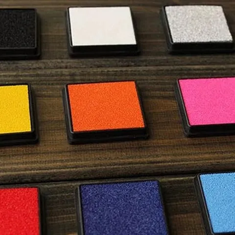 Square Stamp Ink Pad Colorful DIY Scrapbook Diary Album Decorating Water Based Craft Stamp Pad Office Supplies