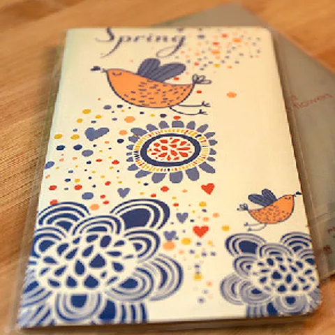 Quaderno da Tasca Vintage con Fiori e Uccelli Diario Portatile a Punto Sella Cancelleria Carina per Ufficio e Studenti