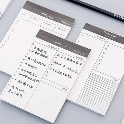 Minimalist Business Schedule Planner Notebook Paper Tearable Memo Pad Daily To Do List Sticky Office Supplies