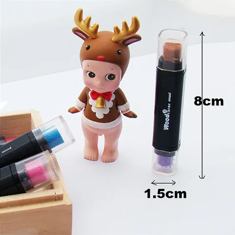 Dual Color Pen Shaped Ink Pad Stamp Marker Portable Office Stationery Stamping Tool For Scrapbooking Journaling