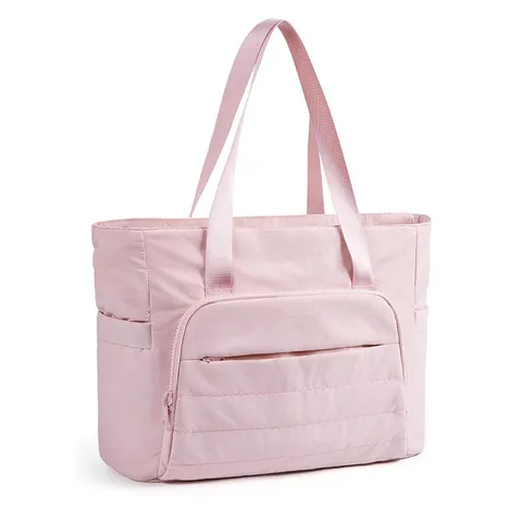 Lichtgewicht Gewatteerde Tote Tas Grote Capaciteit Dames Schoudertas Casual Reistas Handtas Met Yogamat Band