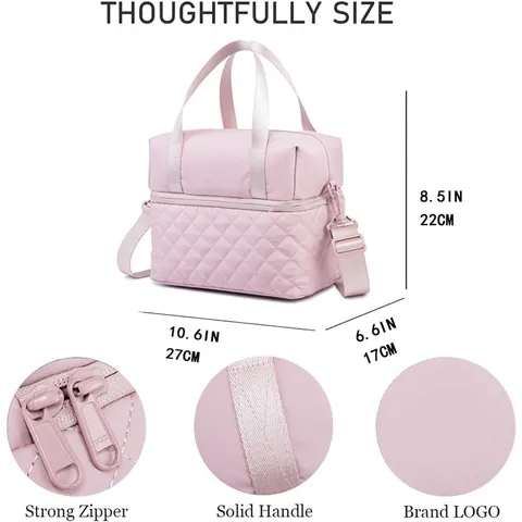 Insulated Lunch Bag For Women Waterproof Thermal Cooler Bag Crossbody Reusable Lunch Tote With Strap For Picnic