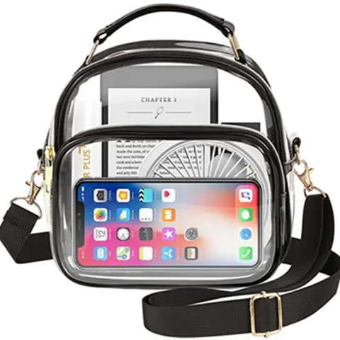 Borsa a Tracolla Trasparente in PVC Grande Capacità Borsa a Spalla Impermeabile Tote Casual per Donna