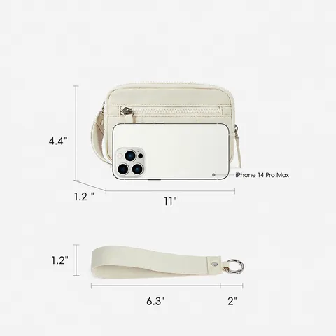 Women's Nylon Quilted Wristlet Wallet Multi-Pocket Zipper Coin Purse Travel Card Holder Casual Clutch Bag