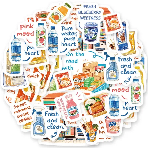 Fresh Watercolor Snack Decorative Washi Tape Cute Student Hand Ledger Diy Notebook Adhesive Masking Tape