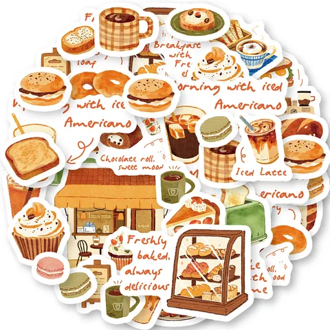 Hoek Voedsel Washi Tape Brood Koffie Dessert DIY Dagelijks Collage Decoratief Materiaal