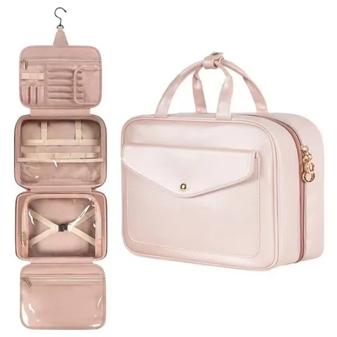 Dames Draagbare Toilettas PVC Kunstleer Wasserdicht Hangend Cosmetica Make Up Organizer Tas Voor Reizen Badkamer Home