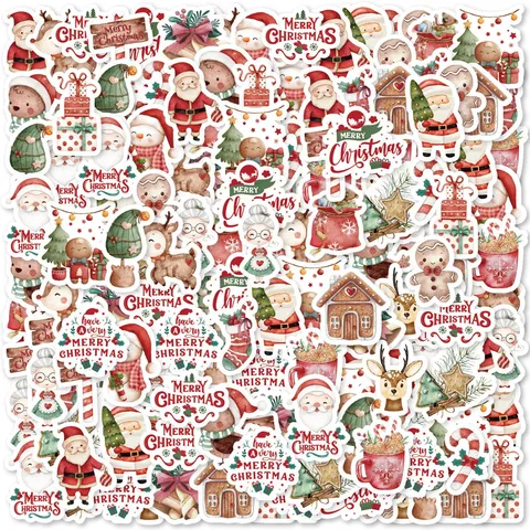 Christmas Cute Graffiti Stickers Waterproof PVC Decals For Luggage Pencil Case School Office Supplies Decoration