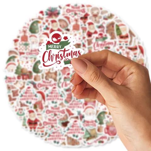 Christmas Cute Graffiti Stickers Waterproof PVC Decals For Luggage Pencil Case School Office Supplies Decoration