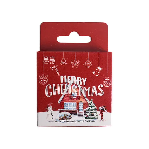 Vintage Christmas Stickers Boxed Set Decorative Diary Envelope Material Scrapbooking Supplies Holiday Craft Decals
