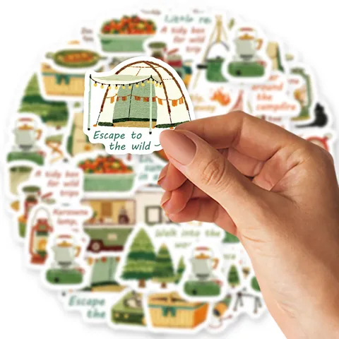 Camping Theme Washi Tape Decorative Masking Tape Set For Scrapbooking Journaling DIY Crafts Gift Wrapping Stationery
