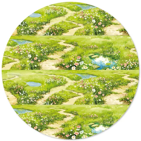 PET Decorative Tape Field Path Scenery Waterproof Handaccount Sticker DIY Scrapbooking Aesthetic Stationery Supply
