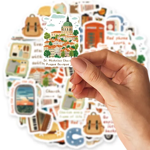 Estilo Japonés Pintado a Mano Tema de Viaje Cinta Washi Cinta Adhesiva Decorativa Para Estudiantes Diario DIY Cuaderno Scrapbooking