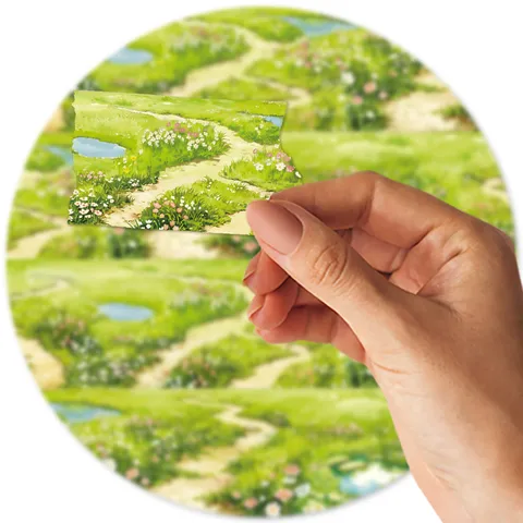 PET Decorative Tape Field Path Scenery Waterproof Handaccount Sticker DIY Scrapbooking Aesthetic Stationery Supply