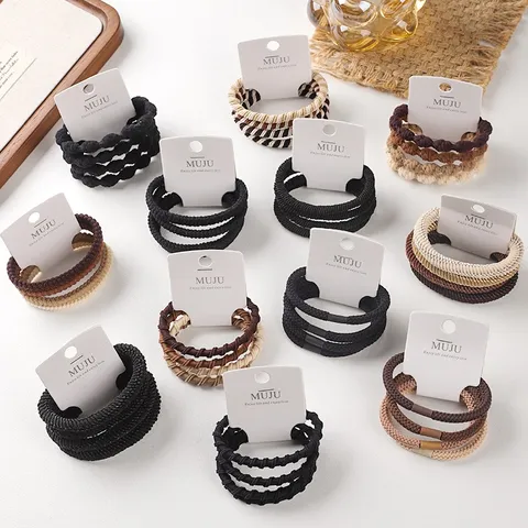 Minimalistische Gewebte Elastische Haargummis Für Damen Tägliche Zopfhalter Mode Haarschmuck