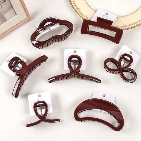 Ankola Rot Haarklammer Geometrisch Harz Haifisch Clip Trendig Haarschmuck Für Damen Tägliches Haarstyling